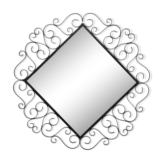 Large Chaty Vallauris wrought iron mirror
