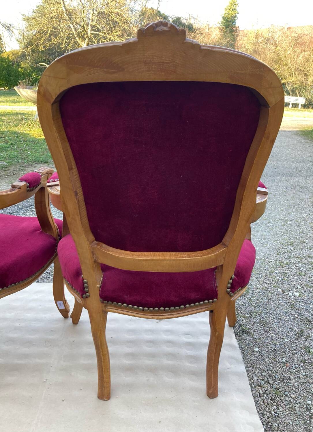 Louis XV armchairs in solid wood, 20th century