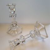 Pair of glass candlesticks