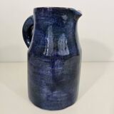 Robert and Jean Cloutier pitcher in blue enameled ceramic