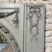 Important Antique Boiserie 176.5cm/158cm 19th Century Fireplace Mirror with Pitted Glass