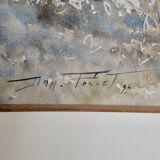 Watercolor Rooster Signed and Dated