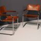 Pair of Cantilever Tubular Steel Armchairs MG5 Grassi style, 1970´s