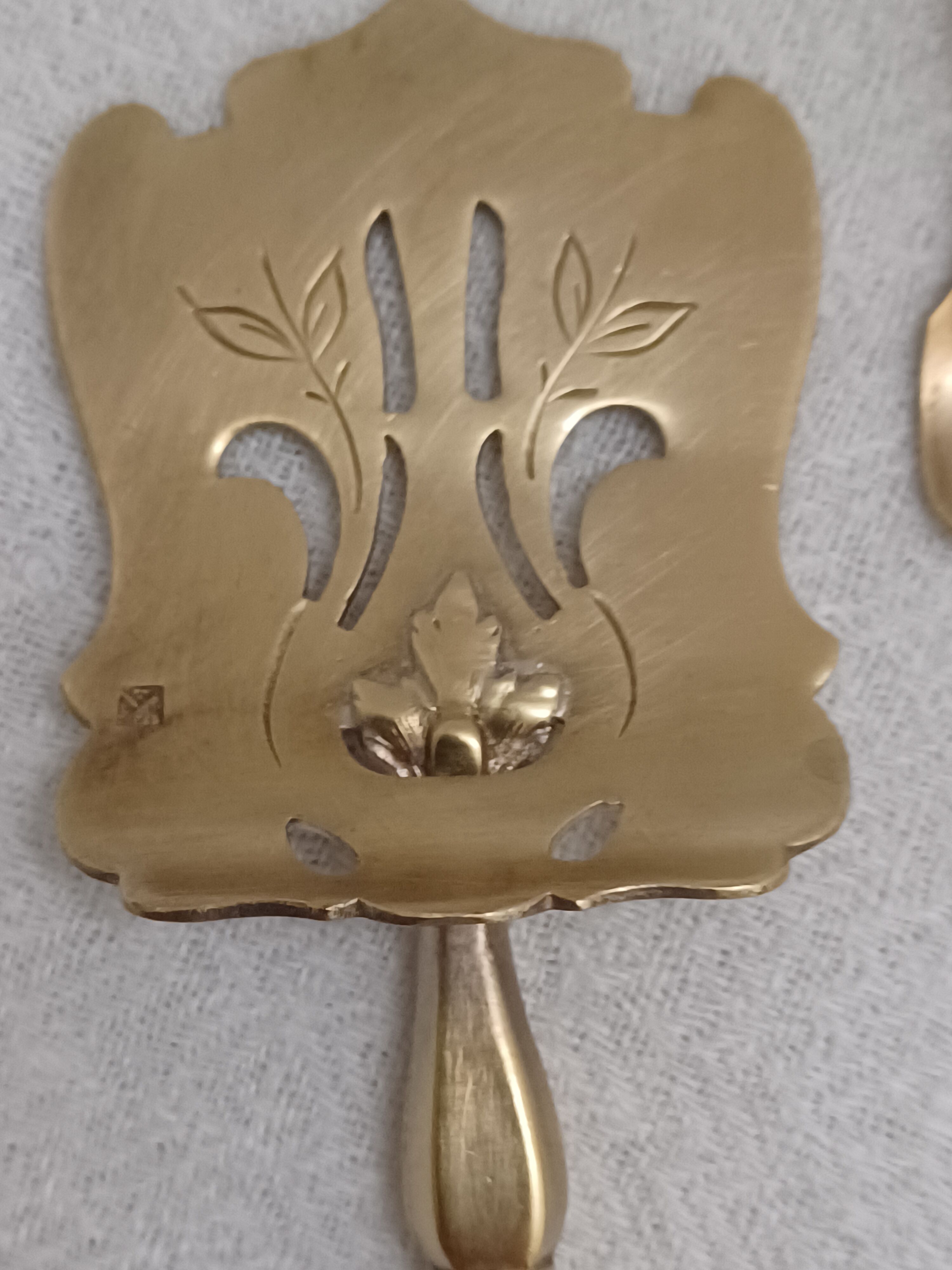 Pair of desserts cutlery silver and gild