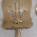 Paire de couverts a entremets argent et dore