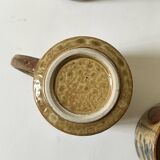 Set of 4 glazed ceramic coffee cups, circa 1970