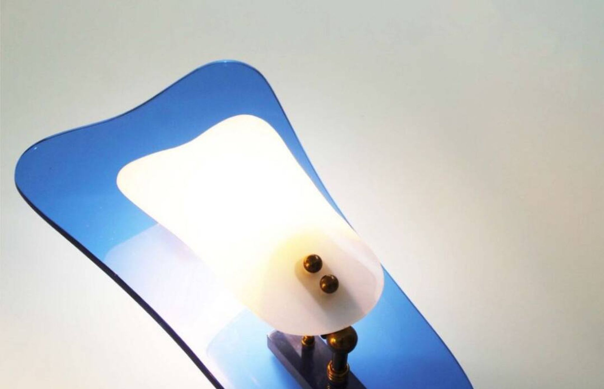 Pair of Italian glass wall lights 1950 by Cristal Arte