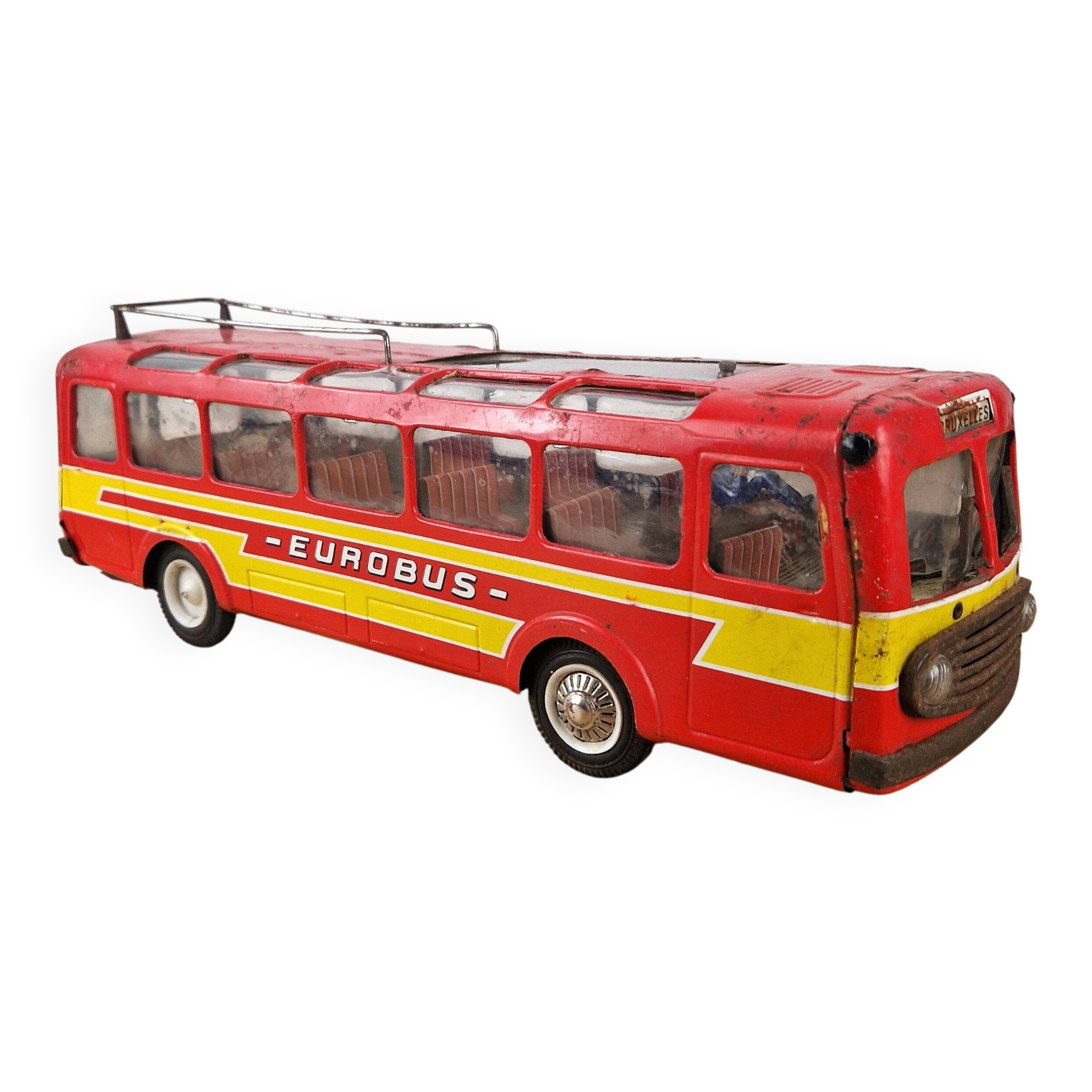 Ancien jouet – Bus Eurobus en tôle par Joustra