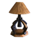 Lampe de table Wabi Wabi fabriquée à la main avec abat-jour en raphia, Pays-Bas, années 1930