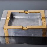 Brutalist ashtray by David Marshall, bronze and brass, Spain, 1970