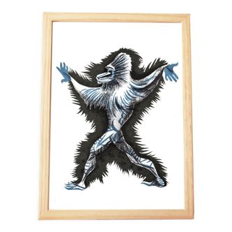 Original lithograph Jean Lurçat "Andalusian Monkey"