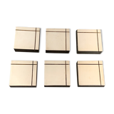 6 square silver metal knives with AVM Paris punch