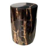 Side table in black petrified wood with light streaks h: 27,5cm d:18,5cm