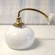 Brass and opaline gooseneck wall lamp – early twentieth century