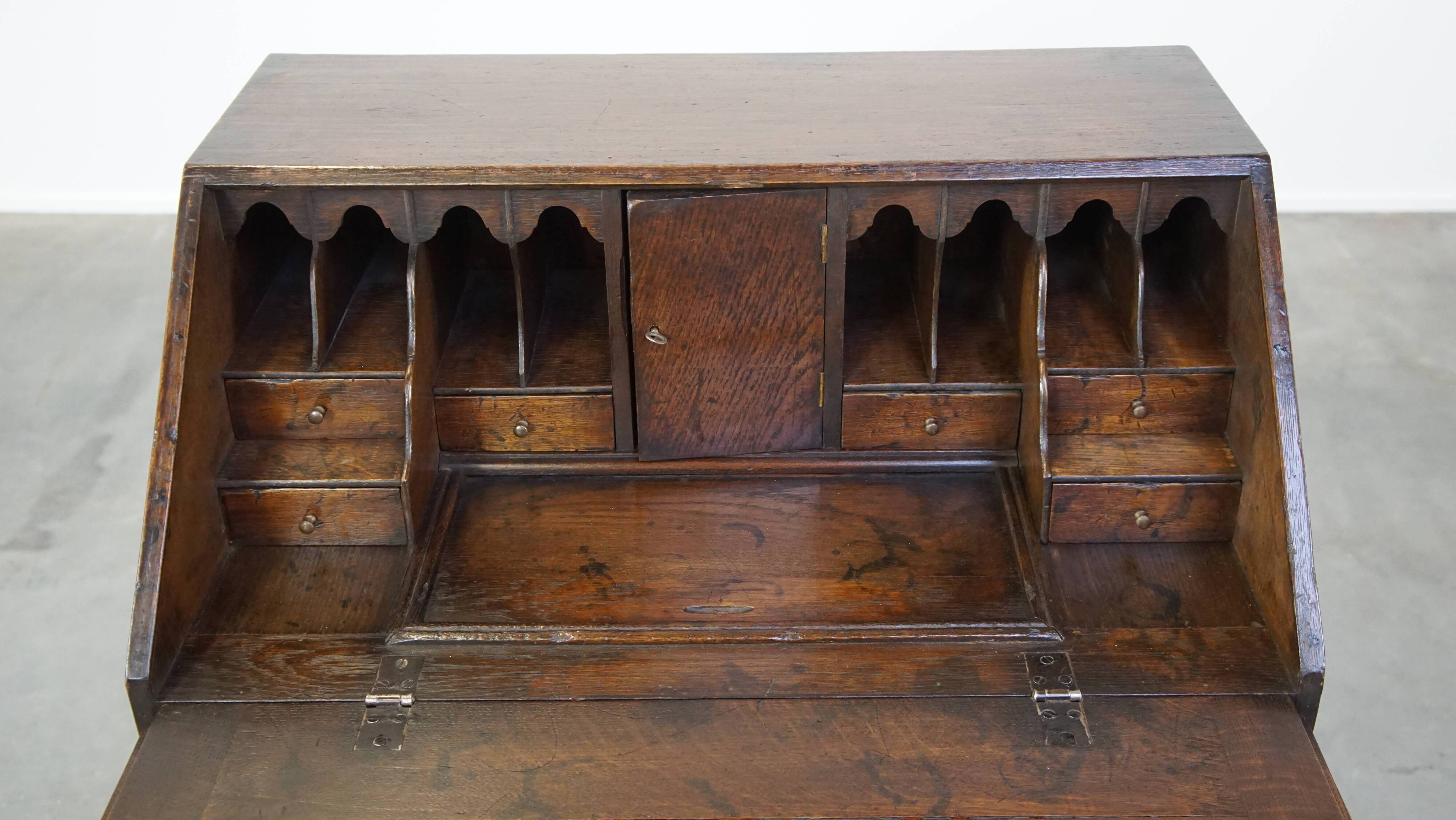 Antique subtle English secretaire from the early 19th century
