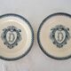 2 plates on foot Terre de fer Vermont & Blanchet circa 1900