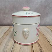 Small covered pot Sarreguemines with an old floral design – vintage charm