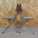 2 Eyrel folding chairs in chromed metal and skai 1970s
