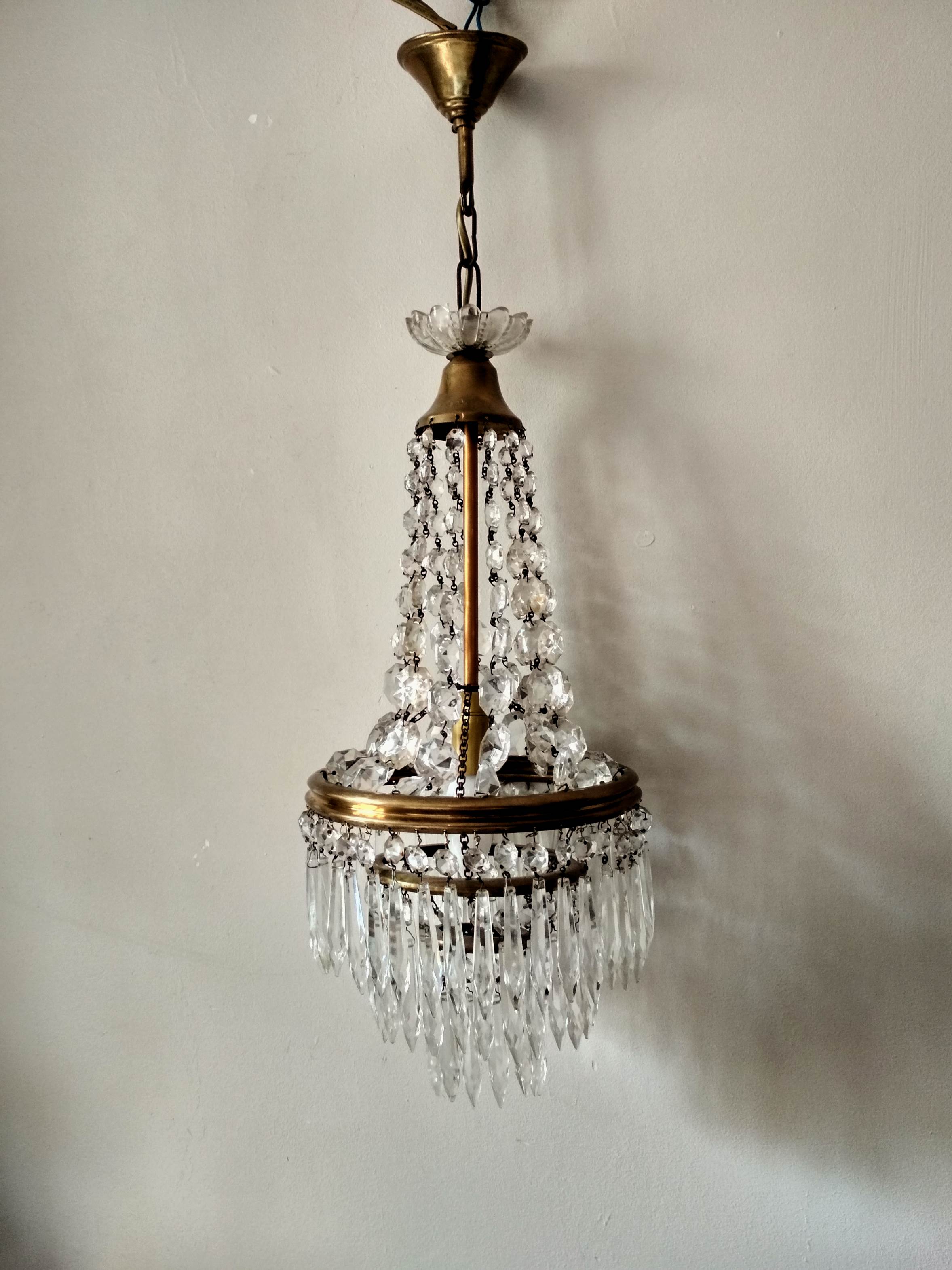 Cut glass stamped chandelier
