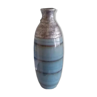Large vase in turquoise and metallic colors Height 40 cm