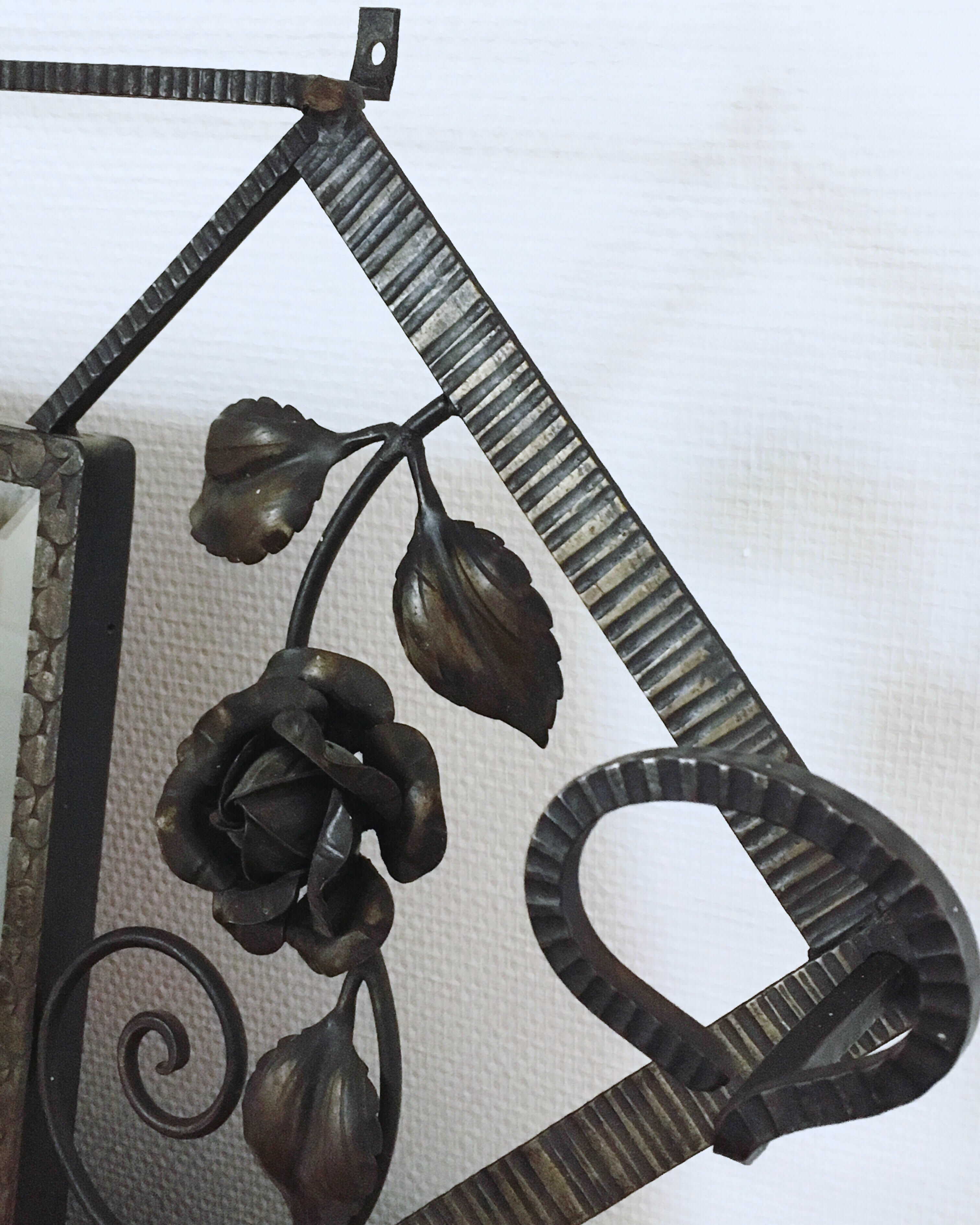 Wrought iron art deco wall coat rack