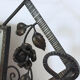 Wrought iron art deco wall coat rack