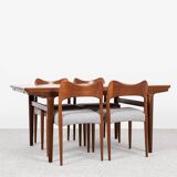Midcentury rectangular extendable dining table in teak by Johannes Andersen for Uldum 1960s