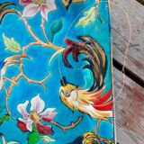 Plat à gâteaux émaux de Longwy – décor aux oiseaux – 40 x 19 cm