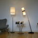 Adjustable vintage floor lamp by lunel 1950 france brass metal