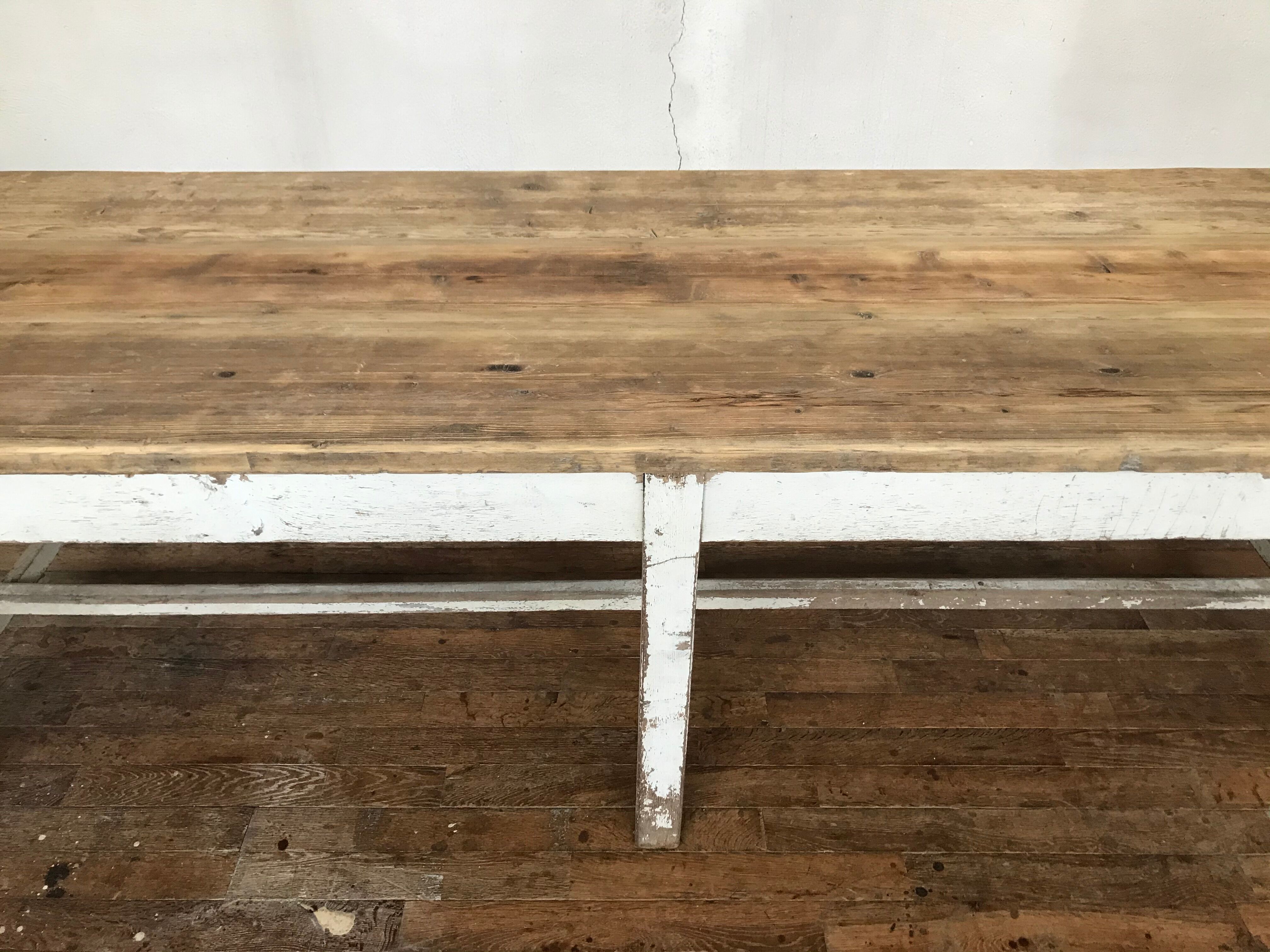 Vintage farm or workshop table early 20th century design