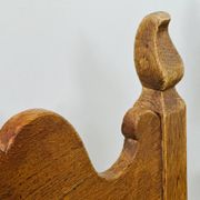 Set of 6 vintage solid oak high-back dining chairs – rustic European / Spanish revival