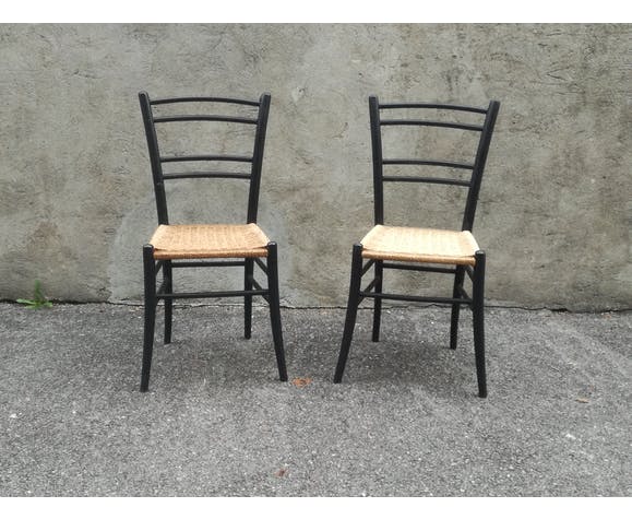 Paire de chaises Cassina en bois années 60