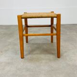 Rope stool and square wood 60s
