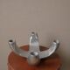 Bougeoir chandelier candélabre en aluminium métal argenté design scandinave objet de décoration
