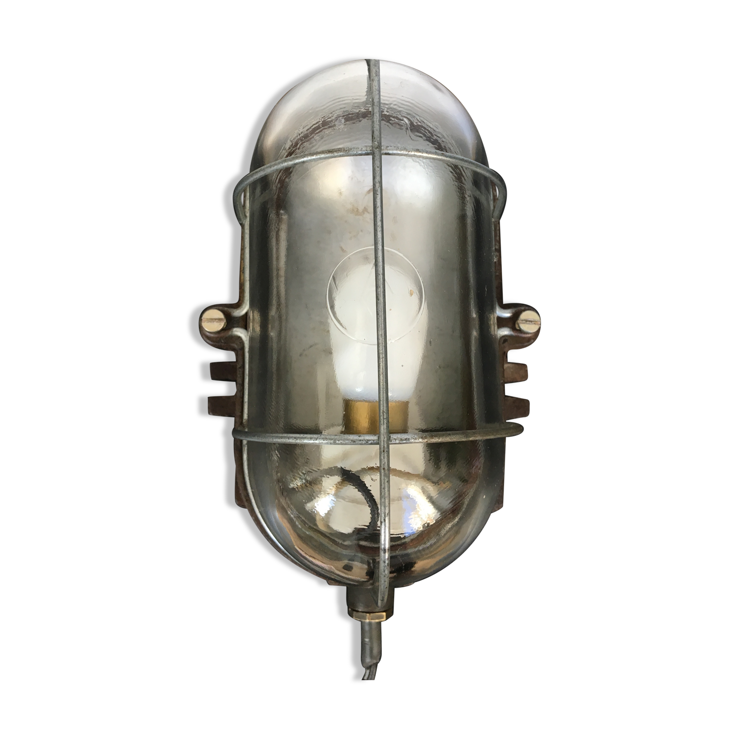 Industrial porthole wall lamp from the 1950s