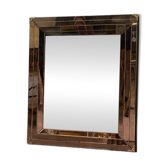 Miroir mural vintage doré avec bordure en miroir fumé