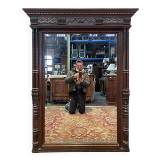 Renaissance style mirror - Henri II in walnut
