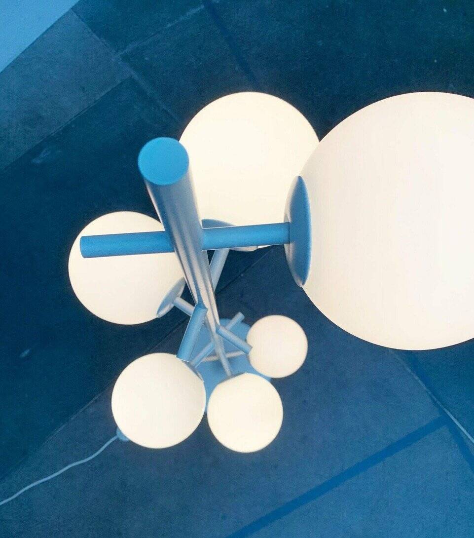 Mid-century modern Swiss glass replacement part for E.R. Nele Temde lamps, 1960s.
