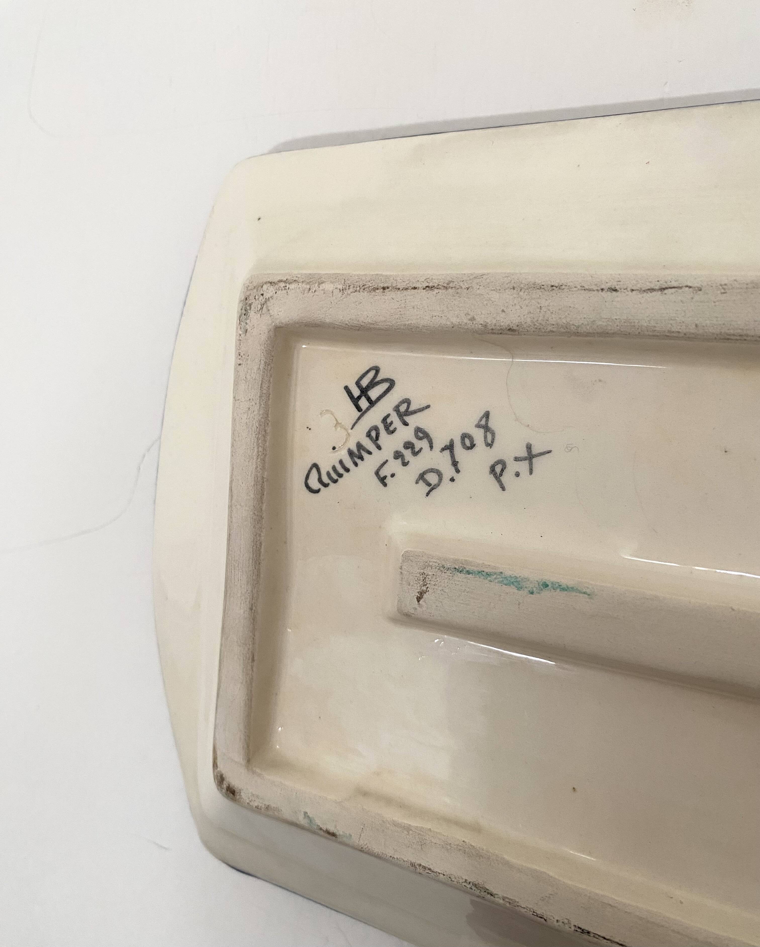 Ceramic plate Quimper signed HB