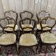 Suite de 6 chaises paillées d'époque Louis Philippe