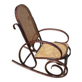 Rocking chair wood and canage seventies