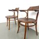Paire de Fauteuils de Bureau Thonet – Hêtre Courbé & Assises Pyrogravées