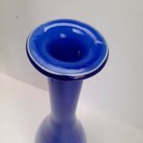 Large bottle vase in bright blue opaline.