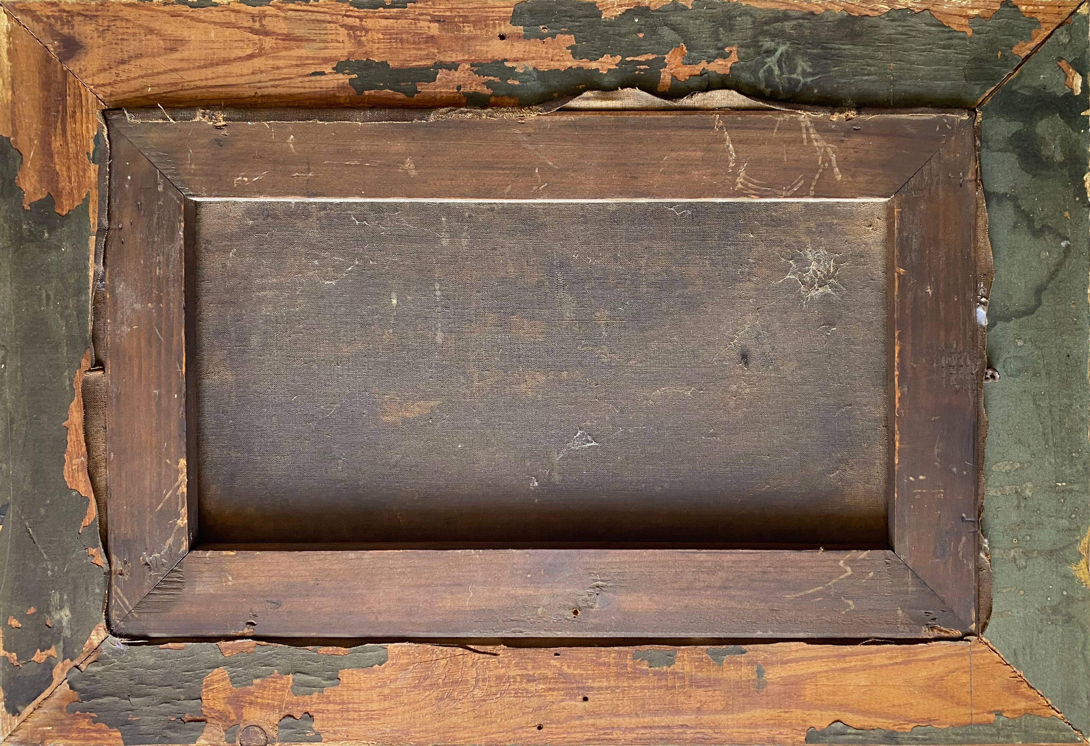 Marine painting "animated lake landscape" HST Italy Switzerland? Nineteenth century