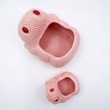 2 cache-pots zoomorphe en céramique rose