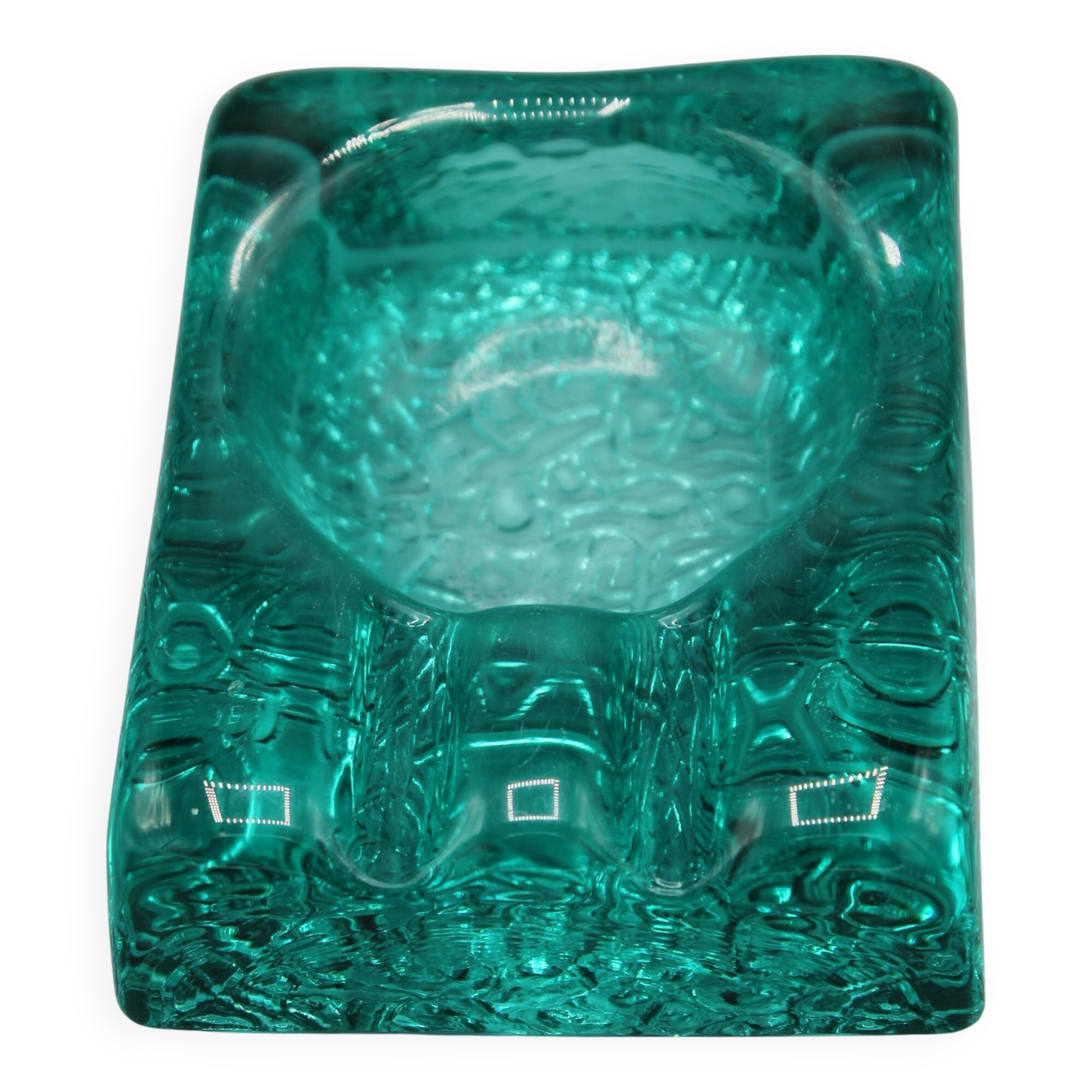 Ancien cendrier en verre design vintage Pukeberg Kosta Boda