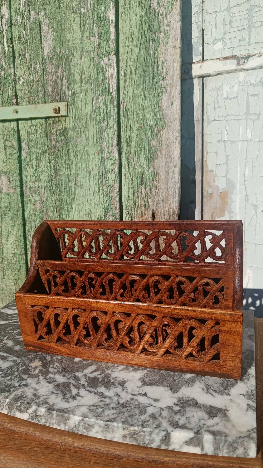 Wooden letter holder