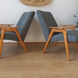 2 designer armchairs by j. šmidek, 1970s.
