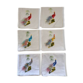 Set of 6 hand embroidered napkins