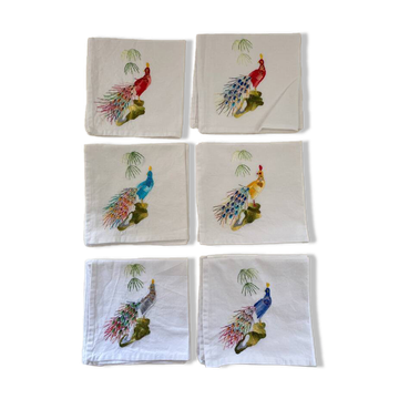 Set of 6 hand embroidered napkins